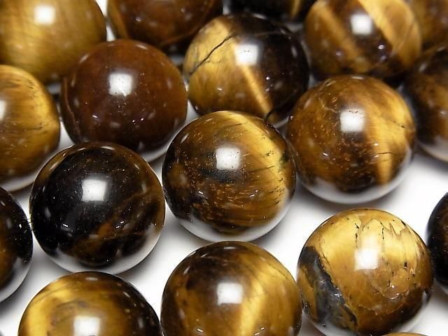 [Video] Yellow Tiger's Eye AA+ Round 15mm half or 1strand beads (aprx.15inch/36cm)