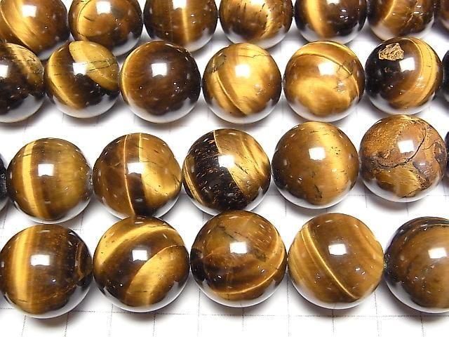 [Video] Yellow Tiger's Eye AA+ Round 21mm 1/4-1strand beads (aprx.15inch/36cm)