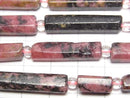 [Video] Dendritic Rhodonite Faceted Tube 1strand beads (aprx.15inch/36cm)