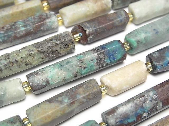[Video] Chrysocolla Faceted Tube 1strand beads (aprx.15inch/36cm)
