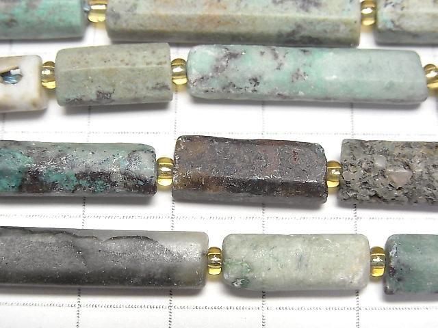 [Video] Chrysocolla Faceted Tube 1strand beads (aprx.15inch/36cm)