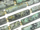 [Video]African Turquoise Faceted Tube 1strand beads (aprx.15inch/36cm)
