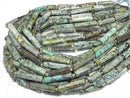 [Video]African Turquoise Faceted Tube 1strand beads (aprx.15inch/36cm)