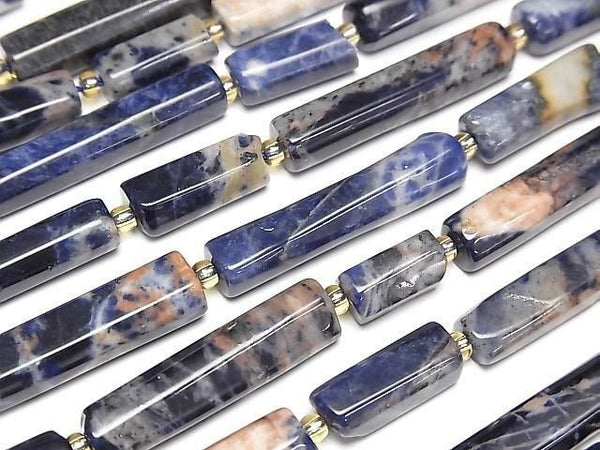 [Video] Redline Sodalite Faceted Tube 1strand beads (aprx.15inch/36cm)