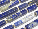 [Video] Lapislazuli Faceted Tube 1strand beads (aprx.15inch/36cm)