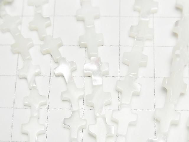 [Video] Mother of Pearl MOP White Cross 9x7mm 1strand beads (aprx.15inch/38cm)