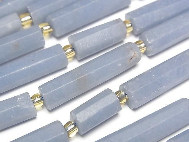 [Video]Angelite Faceted Tube 1strand beads (aprx.15inch/36cm)
