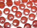[Video]High Quality! Red Agate AAA- Faceted Coin 8x8mm 1strand beads (aprx.14inch/34cm)