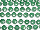 [Video]High Quality! Green Onyx AAA Faceted Coin 8x8mm 1strand beads (aprx.14inch/35cm)