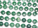 [Video]High Quality! Green Stripe Agate Faceted Coin 8x8mm 1strand beads (aprx.14inch/35cm)