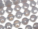 [Video]High Quality! Gray Onyx Faceted Coin 8x8mm 1strand beads (aprx.14inch/35cm)