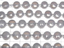 [Video]High Quality! Gray Onyx Faceted Coin 8x8mm 1strand beads (aprx.14inch/35cm)
