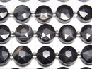 [Video]High Quality! Striped Onyx Faceted Coin 8x8mm 1strand beads (aprx.14inch/35cm)
