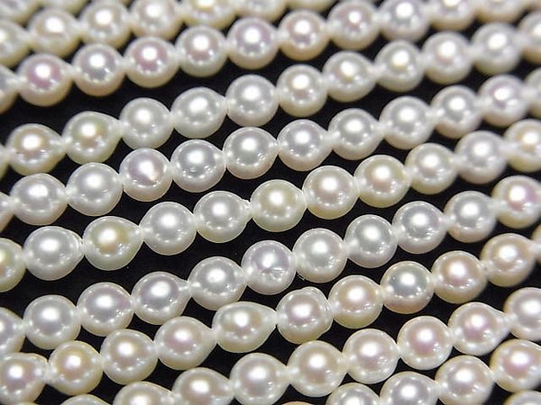 [Video] Fresh Water Pearl AAA- Semi Round 3mm White 1strand beads (aprx.15inch/38cm)