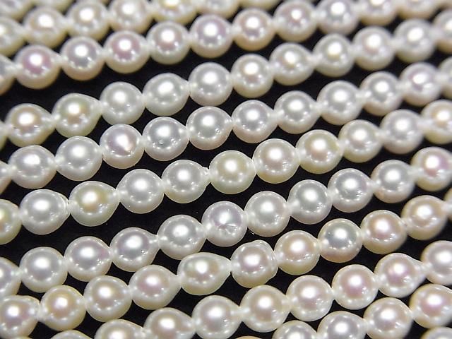 [Video] Fresh Water Pearl AAA- Semi Round 3mm White 1strand beads (aprx.15inch/38cm)