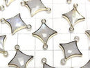 [Video]Rainbow Moonstone Sparkle Star Charm Gold color [Both Side] 2pcs