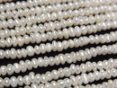 [Video] Fresh Water Pearl AA White Rondelle 3-3.5mm 1strand beads (aprx.14inch/34cm)