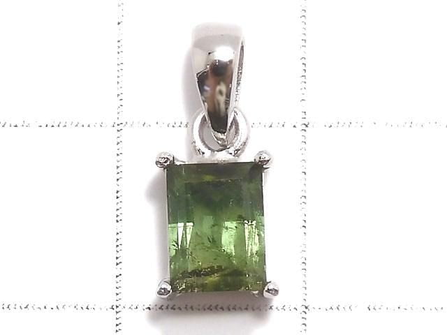 [Video][One of a kind] Green Tourmaline AAA- Faceted Pendant Silver925 NO.1