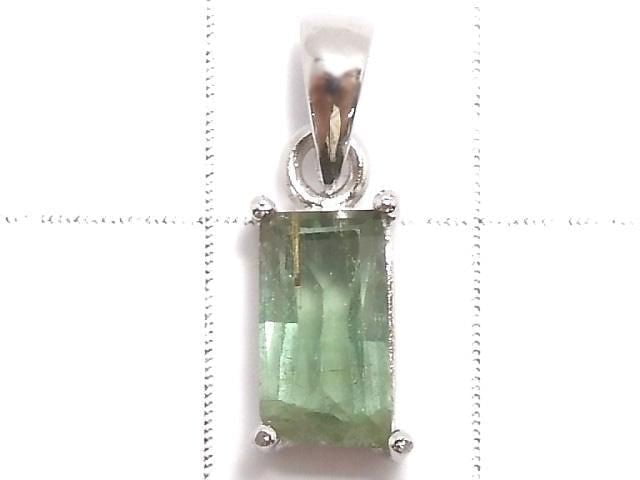 [Video][One of a kind] Green Tourmaline AAA- Faceted Pendant Silver925 NO.5