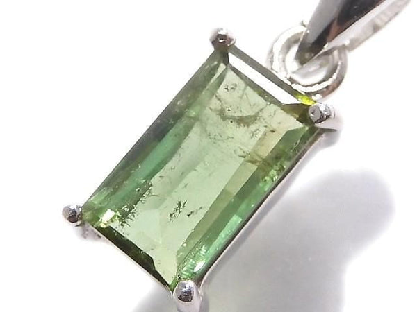 [Video][One of a kind] Green Tourmaline AAA- Faceted Pendant Silver925 NO.7