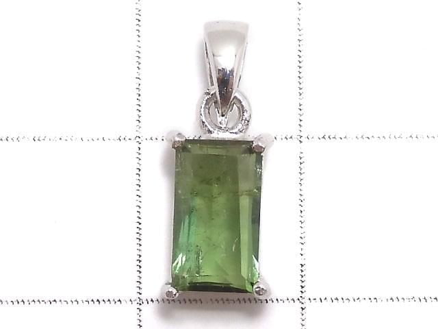 [Video][One of a kind] Green Tourmaline AAA- Faceted Pendant Silver925 NO.7