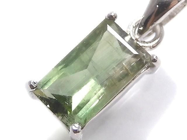 [Video][One of a kind] Green Tourmaline AAA- Faceted Pendant Silver925 NO.8