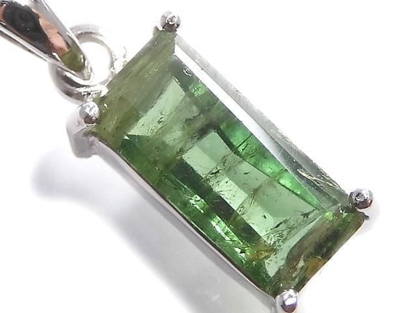 [Video][One of a kind] Green Tourmaline AAA- Faceted Pendant Silver925 NO.10