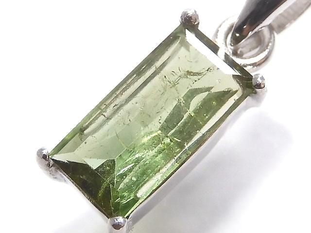 [Video][One of a kind] Green Tourmaline AAA- Faceted Pendant Silver925 NO.11