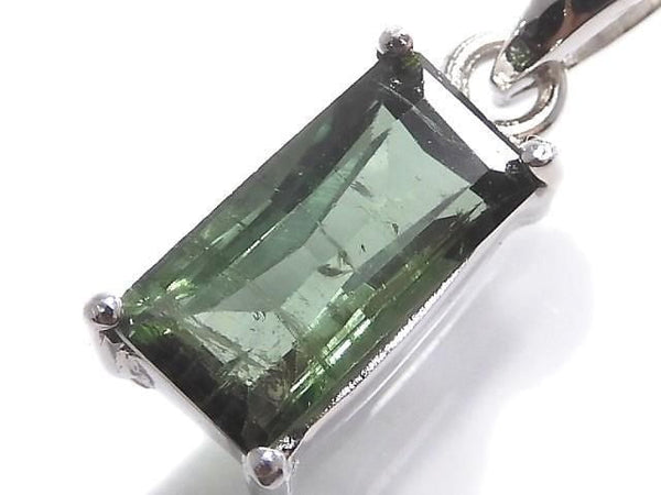 [Video][One of a kind] Green Tourmaline AAA- Faceted Pendant Silver925 NO.17