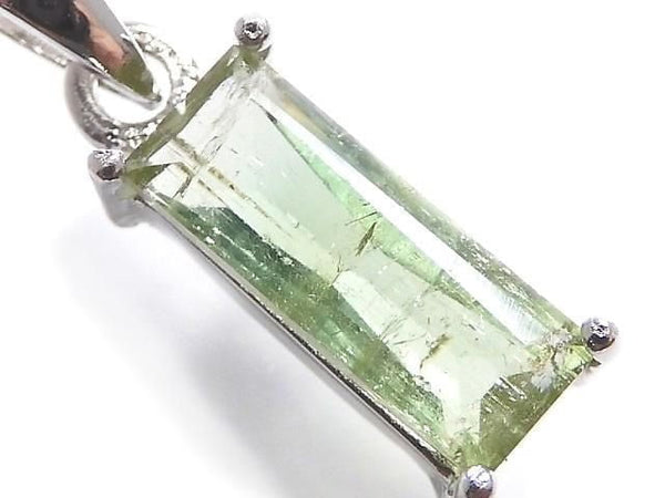 [Video][One of a kind] Green Tourmaline AAA- Faceted Pendant Silver925 NO.19