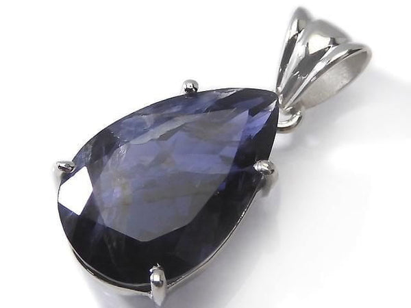 [Video][One of a kind] High Quality Iolite AAA- Faceted Pendant Silver925 NO.9