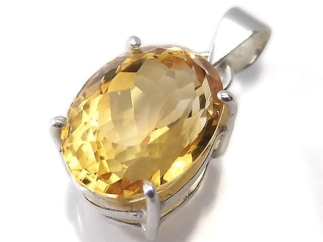 [Video][One of a kind] High Quality Brandy Citrine AAA Faceted Pendant Silver925 NO.58