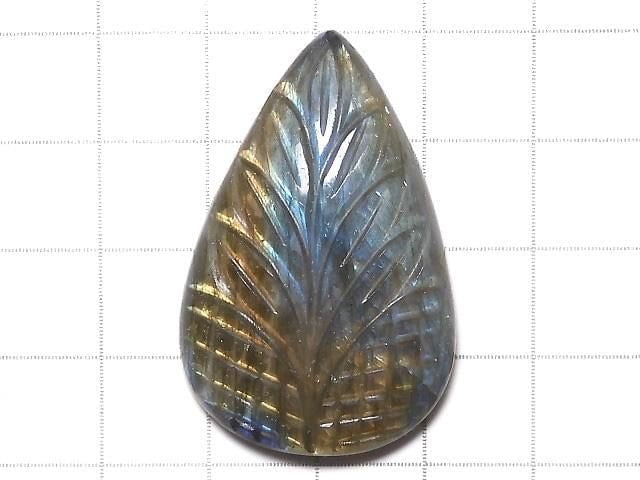 [Video][One of a kind] Rainbow Labradorite AAA- Carved Cabochon 1pc NO.61