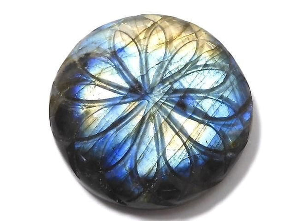 [Video][One of a kind] Rainbow Labradorite AAA- Carved Cabochon 1pc NO.65