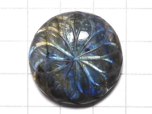 [Video][One of a kind] Rainbow Labradorite AAA- Carved Cabochon 1pc NO.65