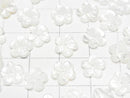 [Video] High Quality White Shell (Silver-lip Oyster) AAA Flower [6mm][8mm] Center Hole 4pcs