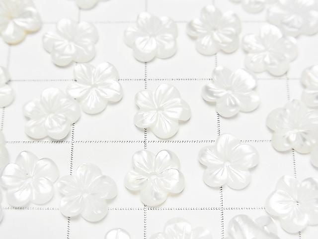 [Video] High Quality White Shell (Silver-lip Oyster) AAA Flower [6mm][8mm] Center Hole 4pcs