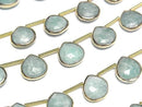 [Video]Amazonite Bezel Setting Chestnut Faceted Briolette half or 1strand beads (aprx.6inch/14cm)