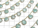 [Video]Amazonite Bezel Setting Chestnut Faceted Briolette half or 1strand beads (aprx.6inch/14cm)