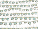 [Video]Amazonite Bezel Setting Chestnut Faceted Briolette half or 1strand beads (aprx.6inch/14cm)