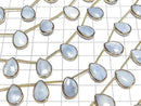 [Video] Blue Opal Bezel Setting Pear shape Faceted Briolette half or 1strand beads (aprx.5inch/13cm)