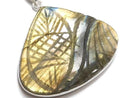 [Video][One of a kind] Rainbow Labradorite AAA- Carved Pendant Silver925 NO.40