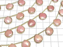 [Video] Pink Opal Bezel Setting Chestnut Faceted Briolette half or 1strand beads (aprx.6inch/14cm)