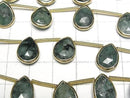 [Video]Emerald Bezel Setting Pear shape Faceted Briolette half or 1strand beads (aprx.5inch/13cm)