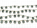 [Video]Emerald Bezel Setting Pear shape Faceted Briolette half or 1strand beads (aprx.5inch/13cm)