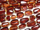 [Video] Baltic Amber Square-Nugget [Cherry color] 1 strand beads (aprx.14inch/34cm)