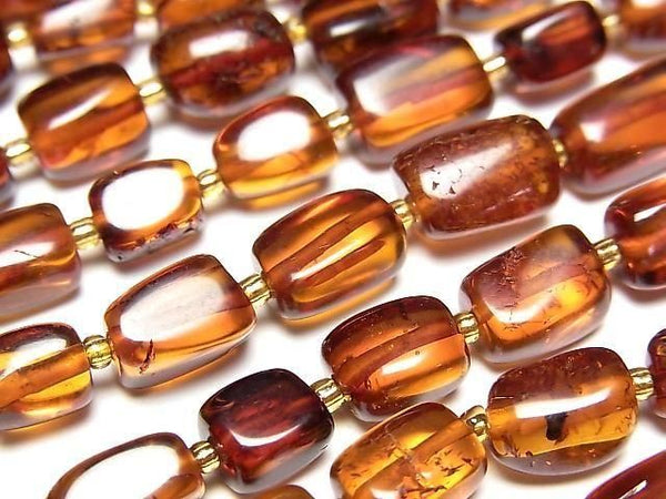 [Video] Baltic Amber Square-Nugget [Cherry color] 1 strand beads (aprx.15inch/36cm)