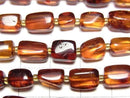 [Video] Baltic Amber Square-Nugget [Cherry color] 1 strand beads (aprx.15inch/36cm)