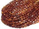 [Video] Baltic Amber Square-Nugget [Cherry color] 1 strand beads (aprx.15inch/36cm)