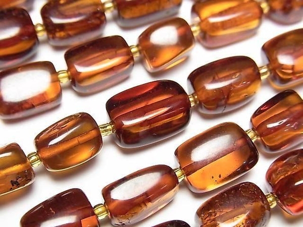 [Video] Baltic Amber Square-Nugget [Cherry color] 1 strand beads (aprx.15inch/36cm)
